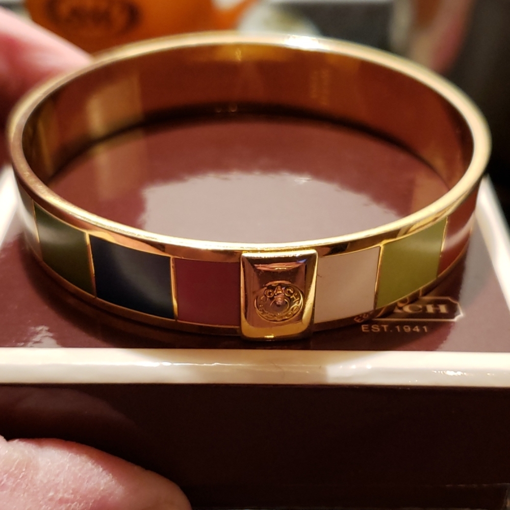 CoachHalf Inch Legacy Stripe Bangle Bracelet - Picture 8 of 8